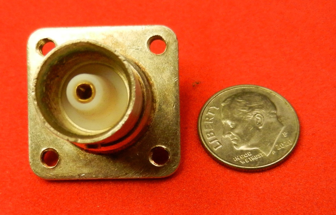 UG-568/U Type C Bulkhead / Panel Mount Adapter Silver Plated NOS