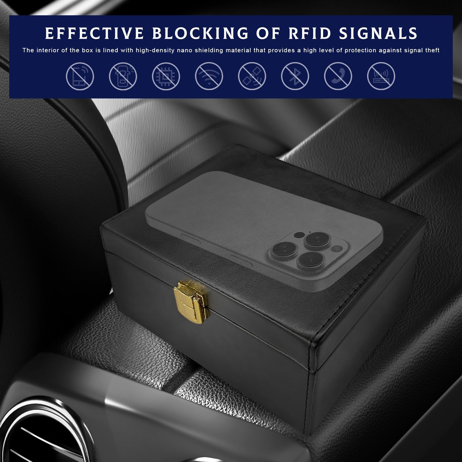 Faraday Box Key Fob Protector, RFID Signal Blocking Shielding Box Anti-Theft