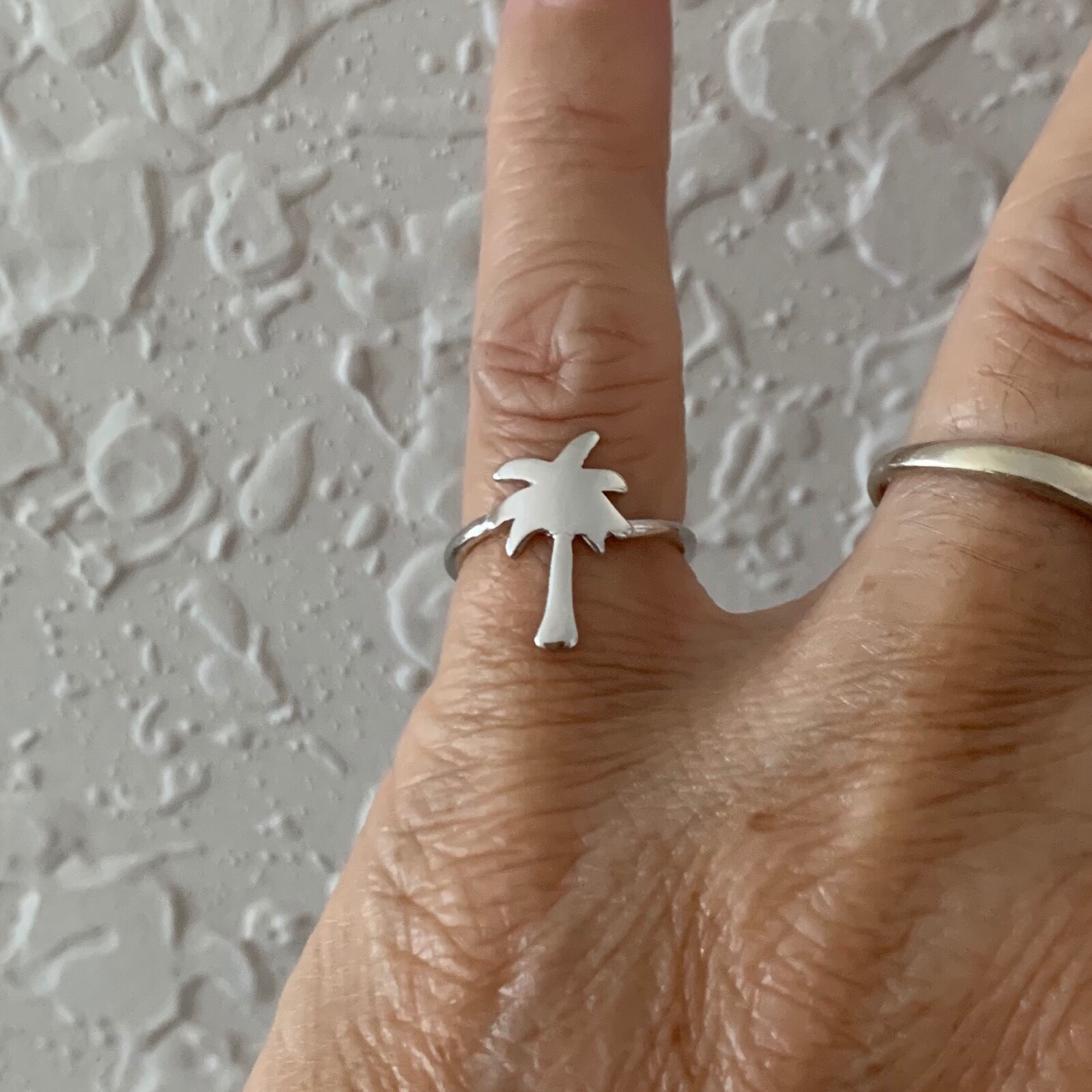 Sterling Silver Palm Tree Toe Ring, Silver Rings, Leaf Ring, Tree of Life Ring