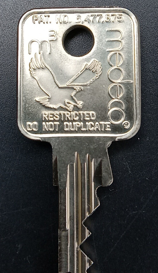 Medeco Key Eagle Collectors Do Not Duplicate DND Security Cut