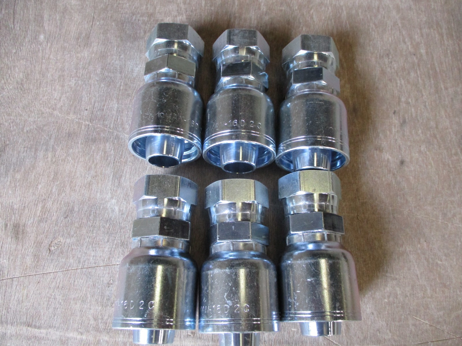 6-Pack Koman Hydraulic Hose Fittings 16‑16FJX 1" Straight Female JIC 37° Swivel