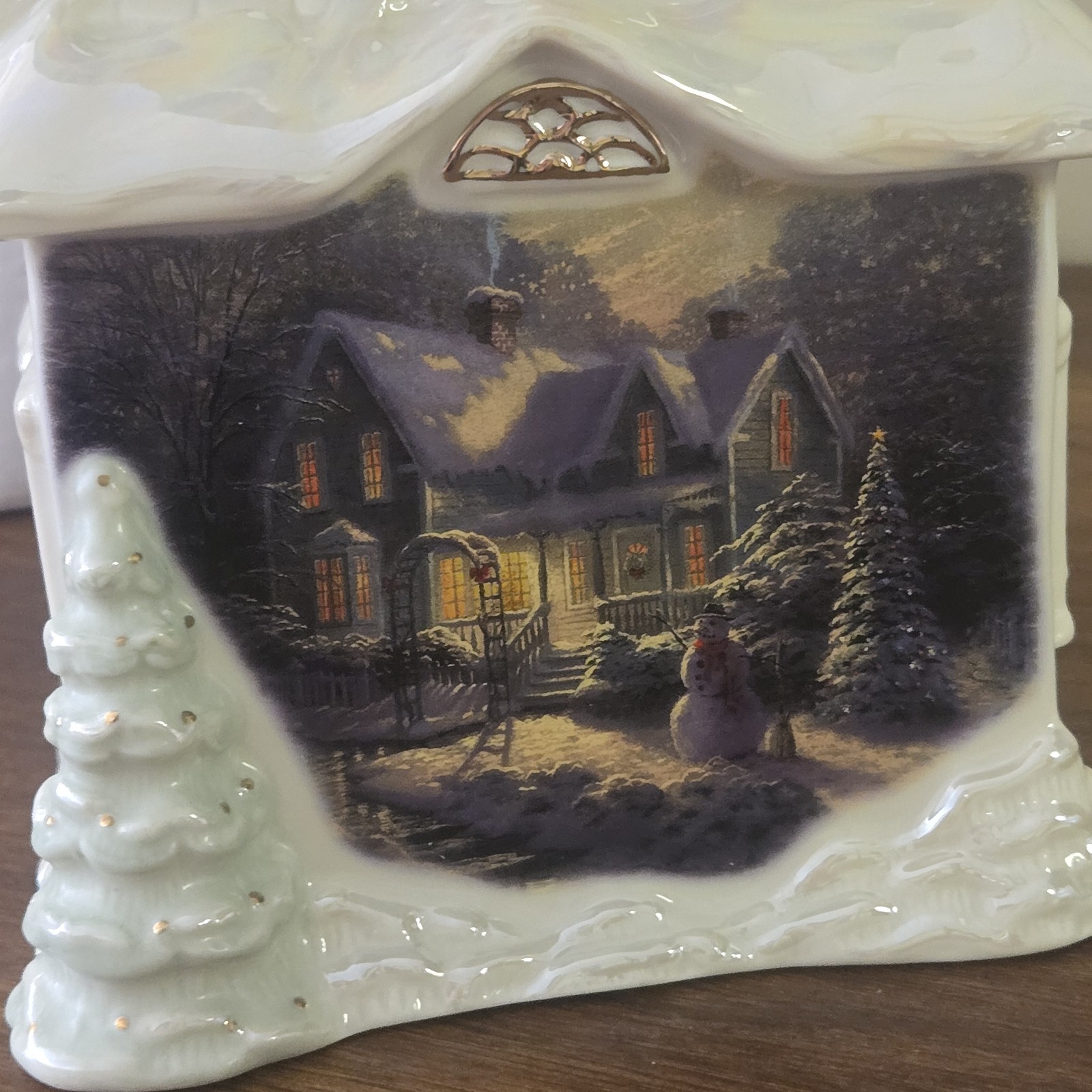 Lenox Thomas Kinkade BLESSINGS OF CHRISTMAS Candle Lamp w/COA & Original Box