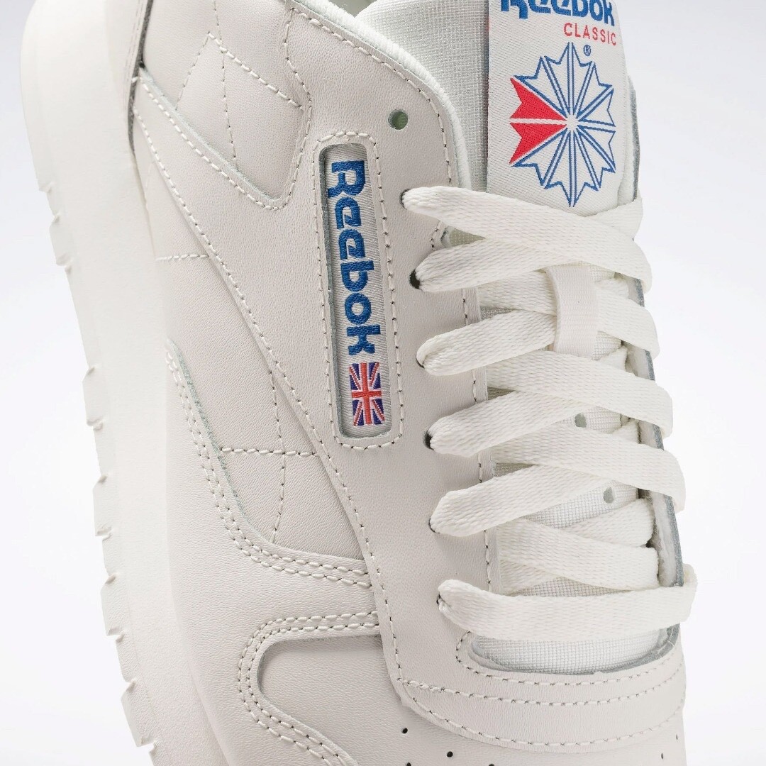 Men Reebok Classic Leather Running Shoes Sneakers Chalk White Red Blue 100032947