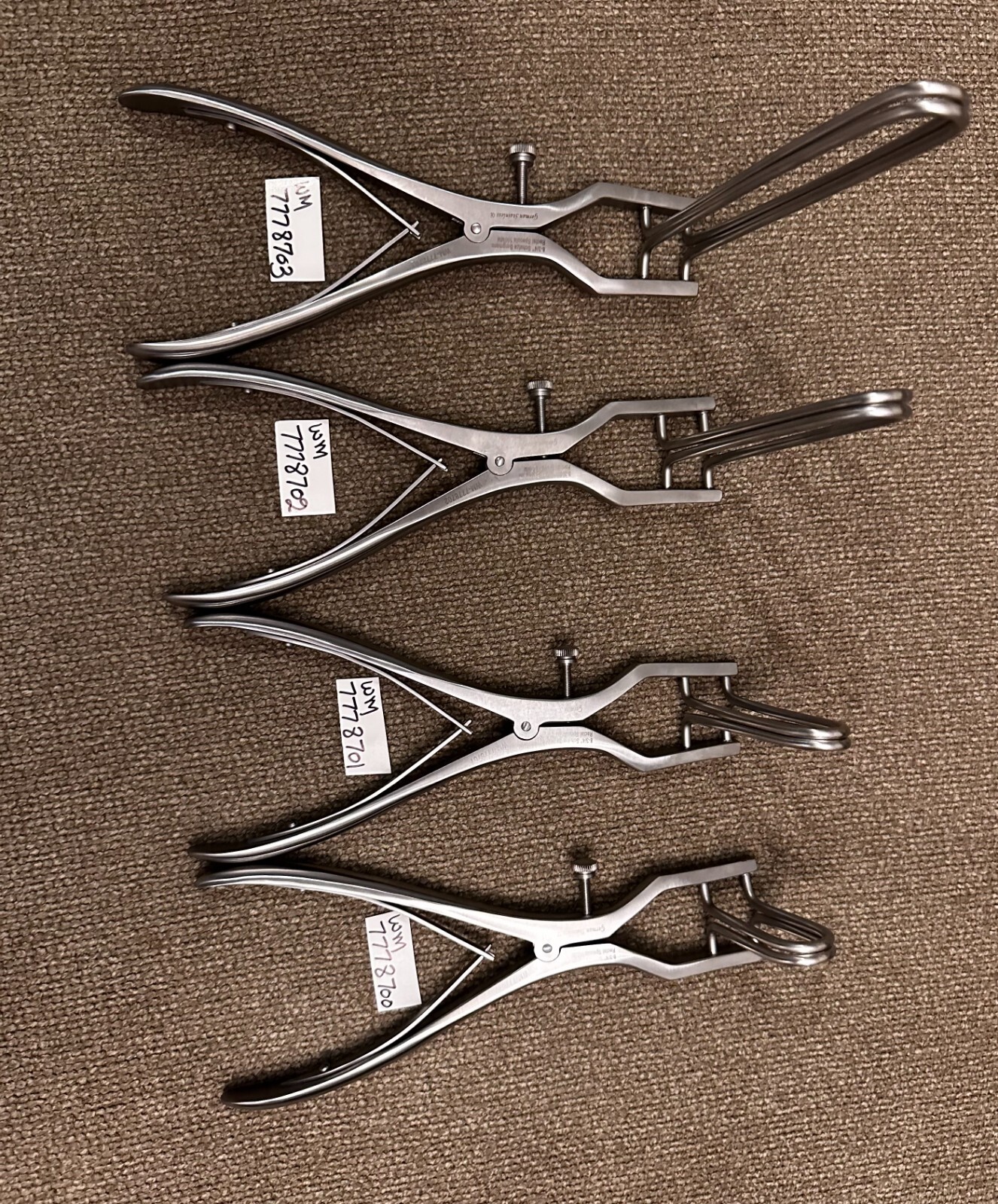 SET OF 4 PCS SCHULZE BERGMANN RECTAL  SPECTULA---150,125,80,60MM