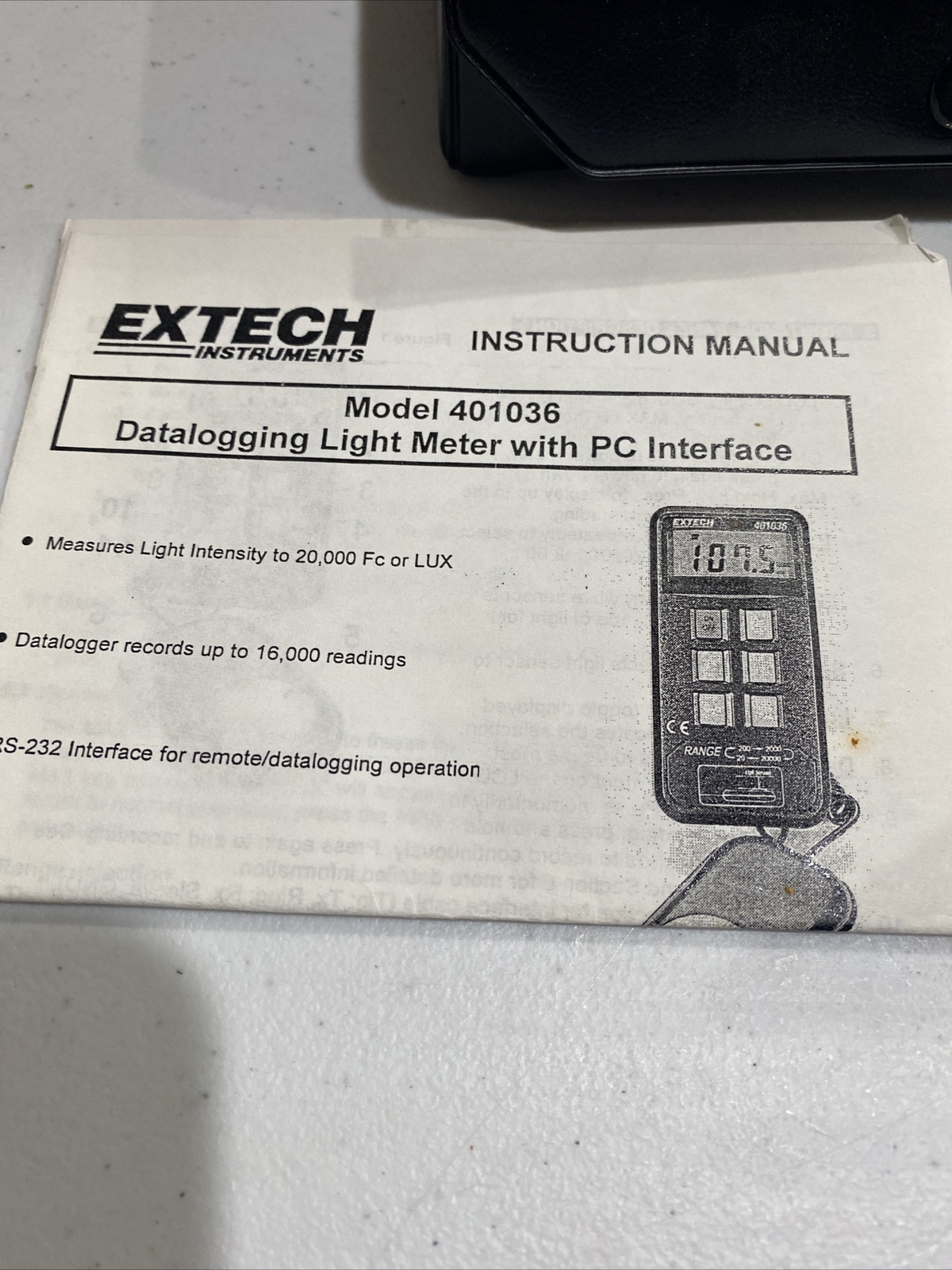 Extech Instruments 401036 Light Meter Data Logger Logging Illumination Works