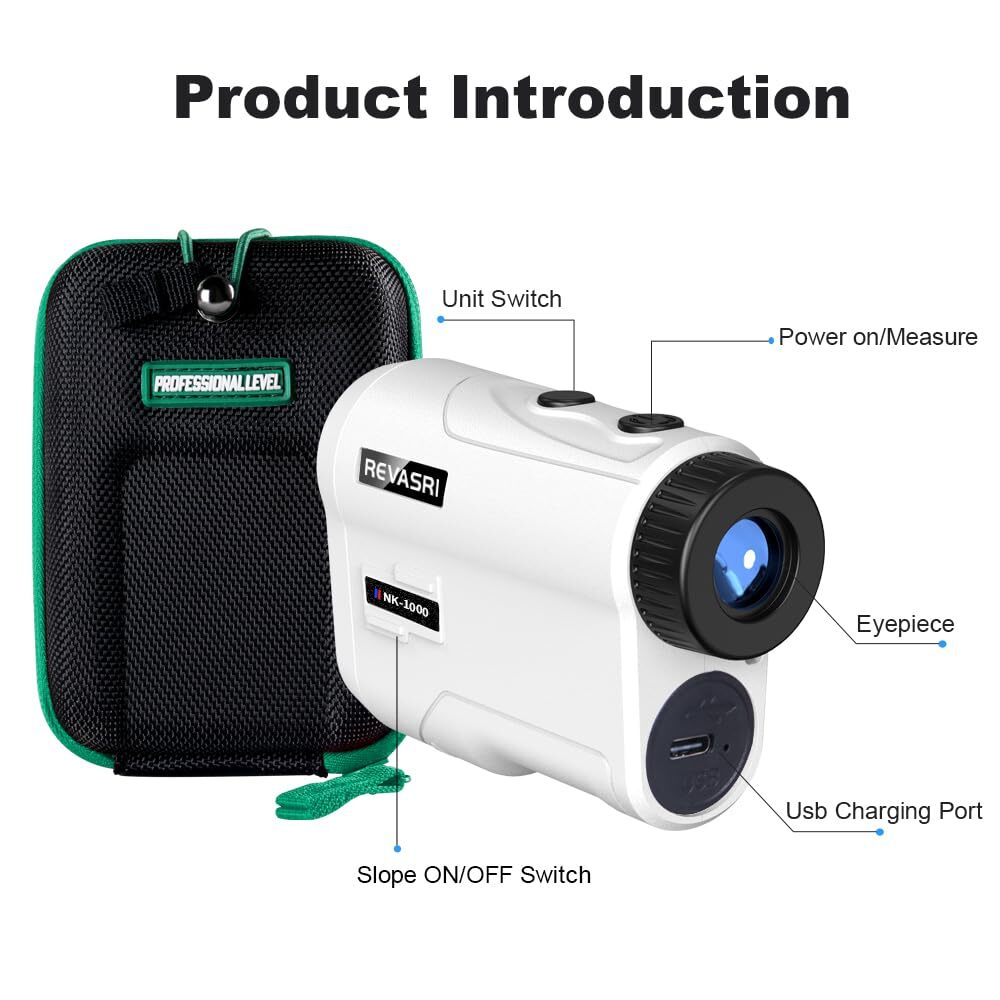 Golf Rangefinder with Slope and Pin Lock Vibration External Slope Switch for ...