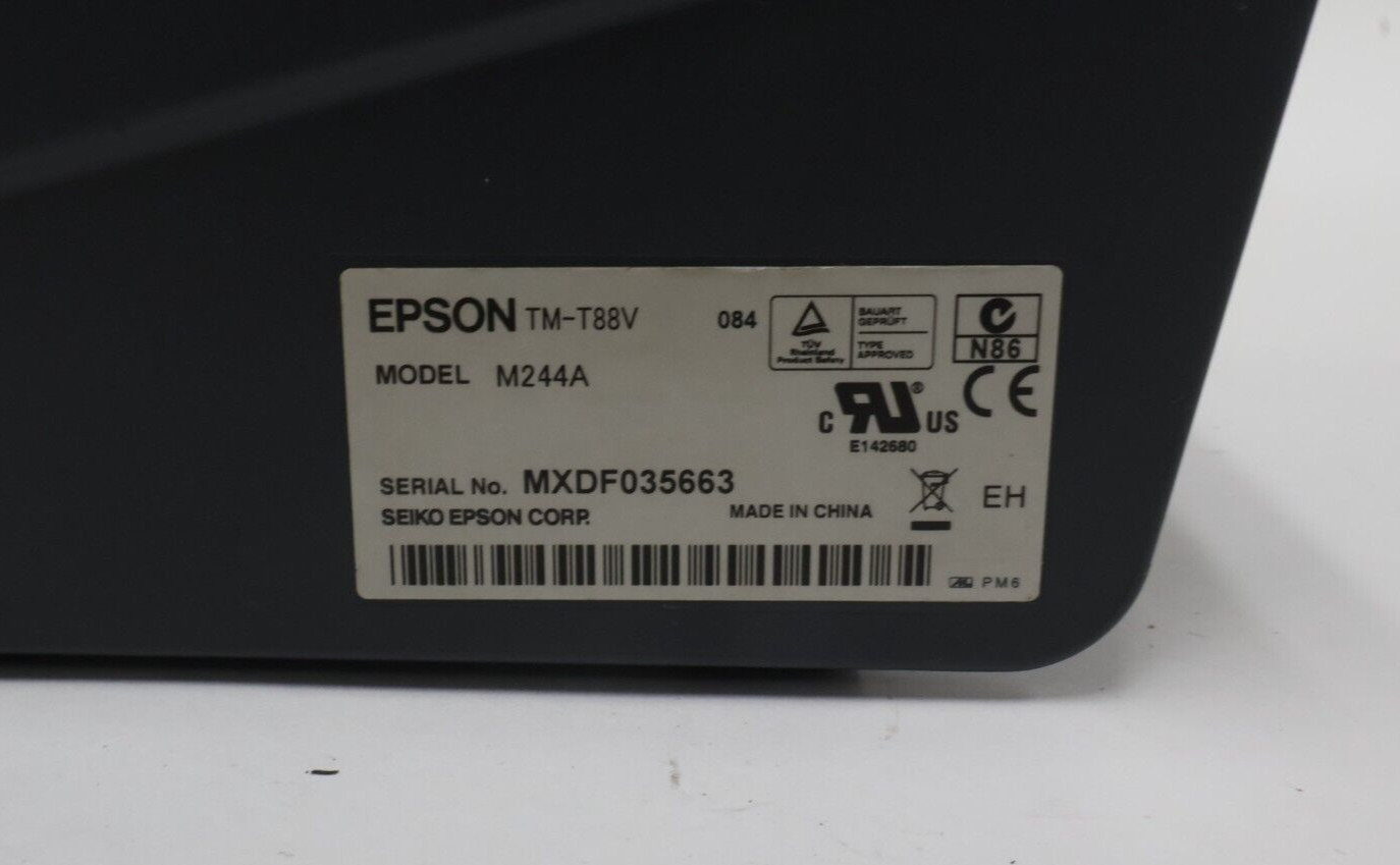Epson TM-T88V M244A POS Receipt Printer Powered USB w/ AC Adapter