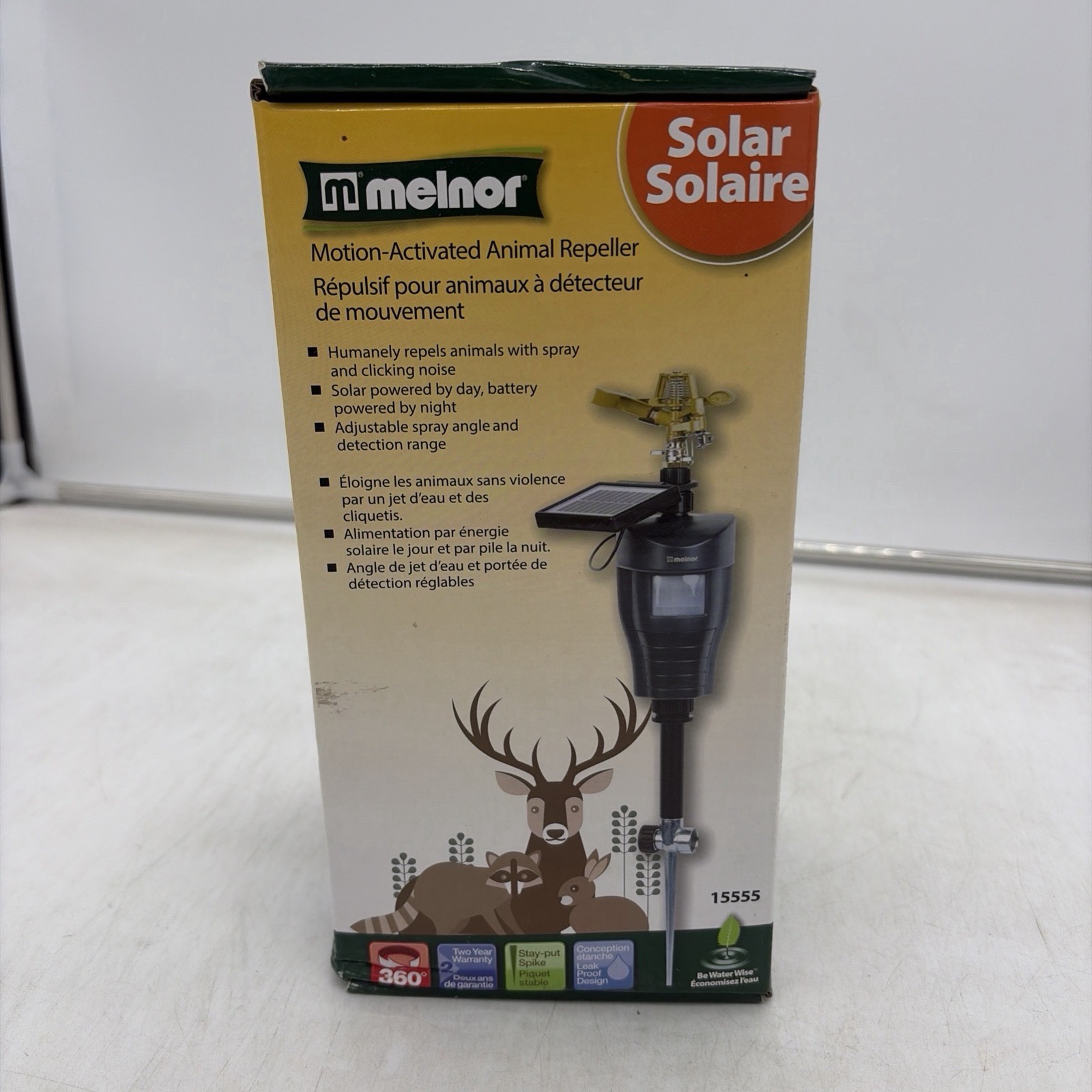 Melnor 15555 Solar Motion-Activated Sprinkler Animal Deer Repeller for Garden