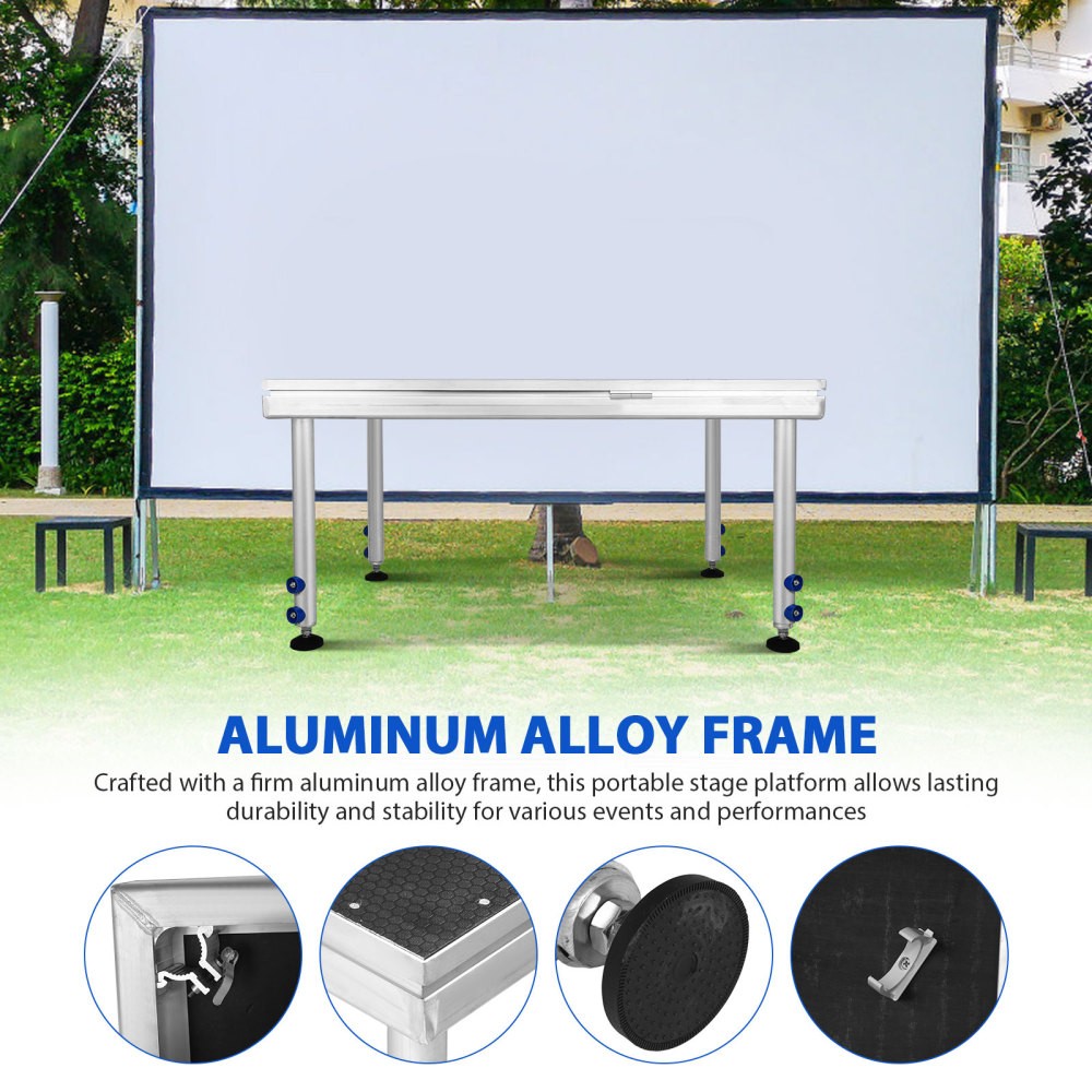 4FTX4FT Portable Riser Stage Kit System w/ 24"-40" Adjustable Height for School