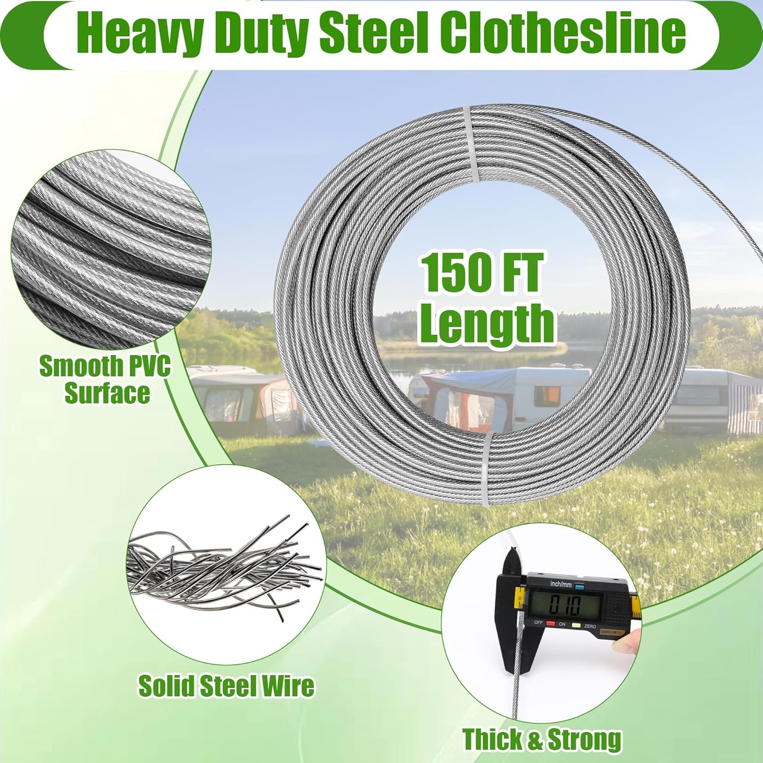 Outdoor clothesline set, includes clothesline pulley assembly,
