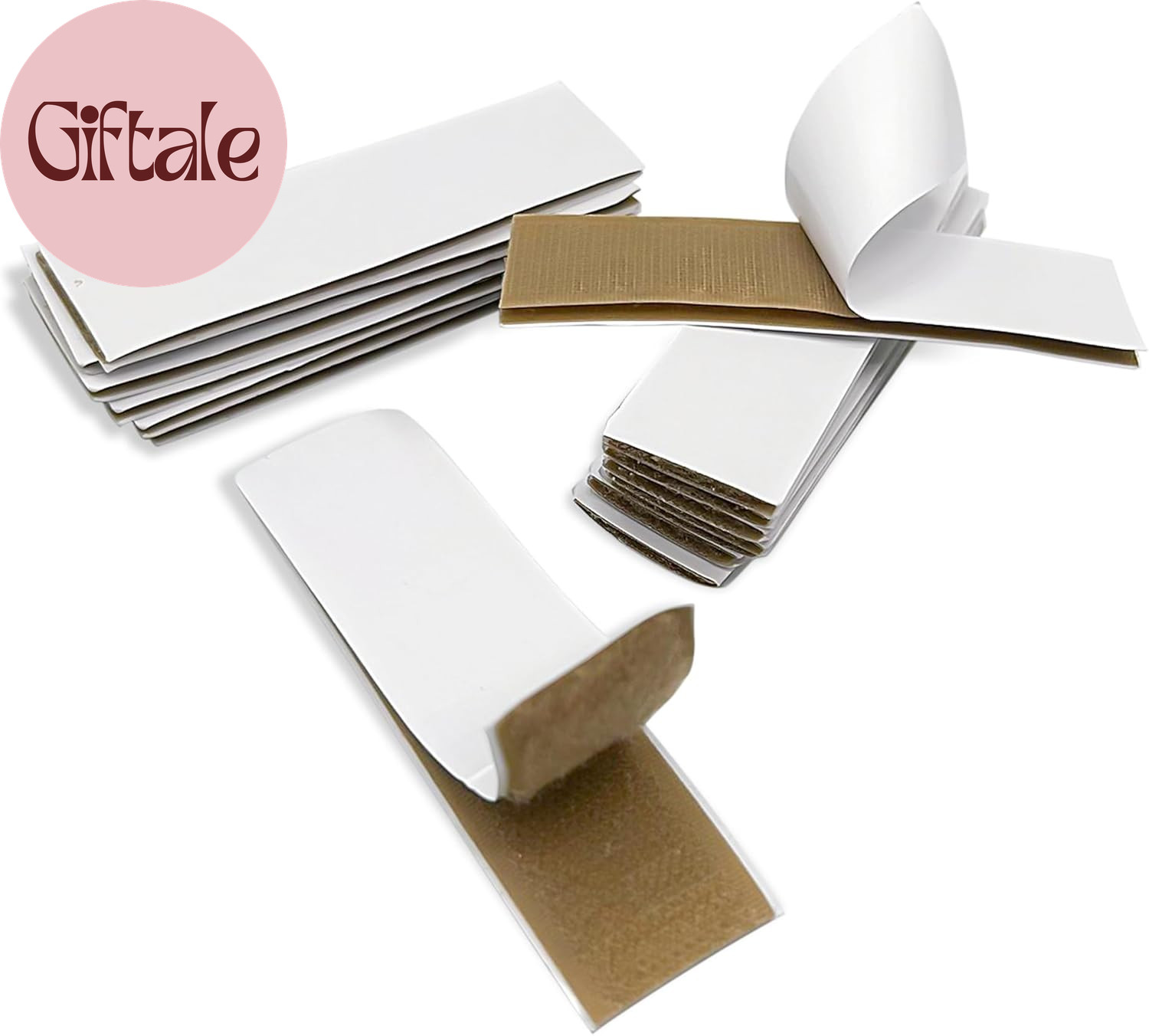 15 Sets Beige Hook and Loop Strips with Adhesive 1 Inch Width Strong Tan Adhesiv