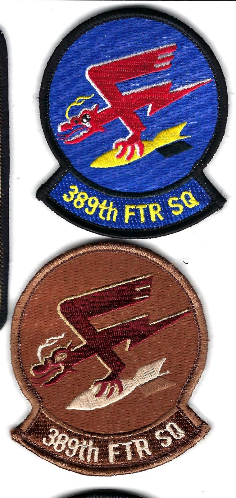 PATCH USAF 389TH FIGHTER SQ MOUNTAIN HOME AFB   pair    VS-5
