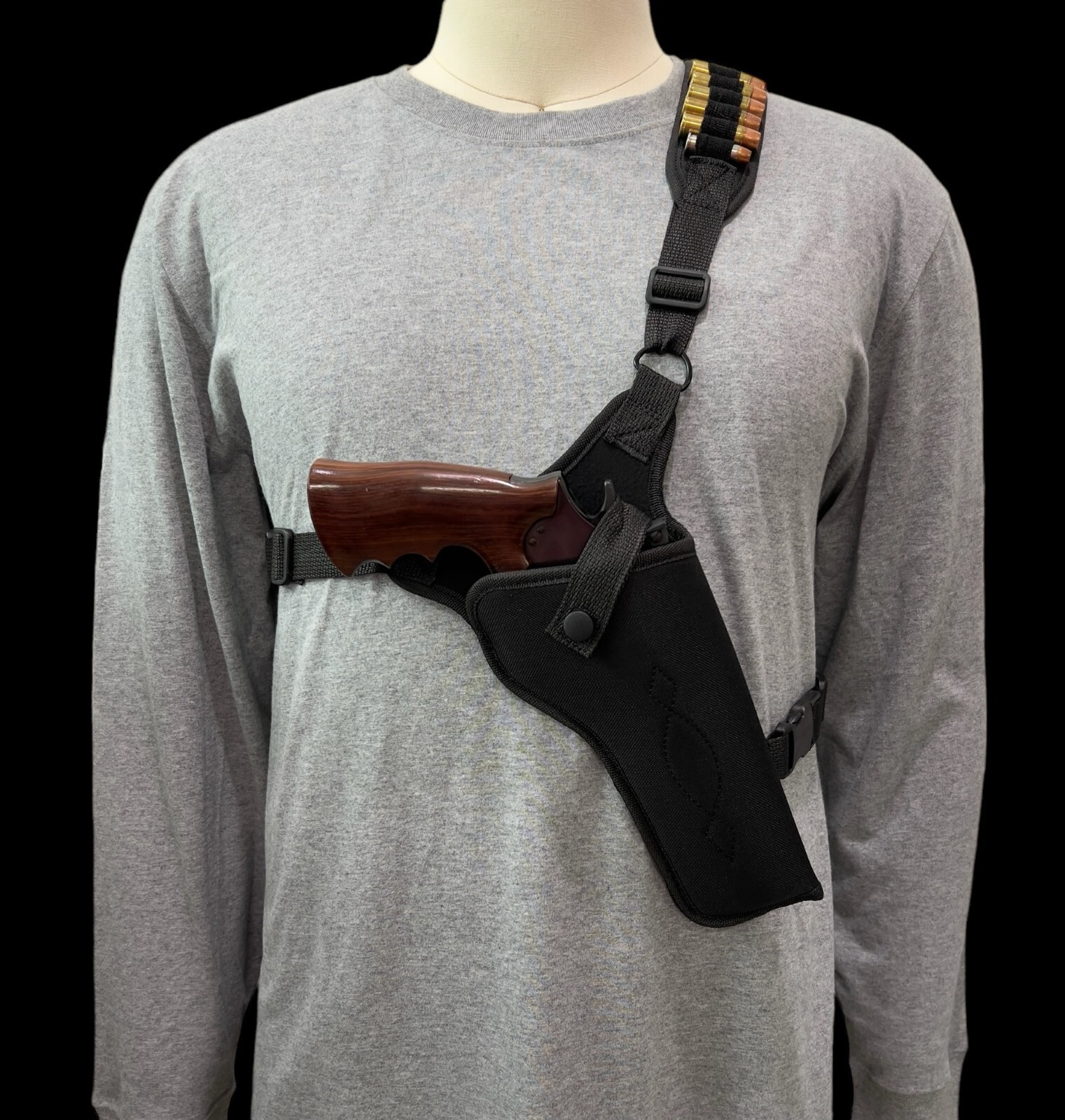 For 6.5" TAURUS TRACKER 627, Right Hand CHEST Holster with Ammo Loops