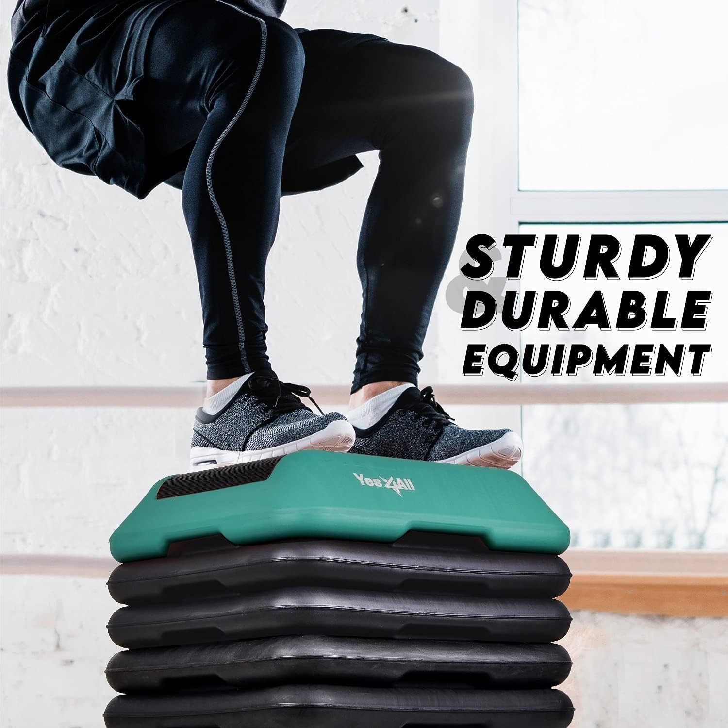 High Arobic Step Platform & Stackable Risers Adjustable 4"/6"/8"/10"/12" Height
