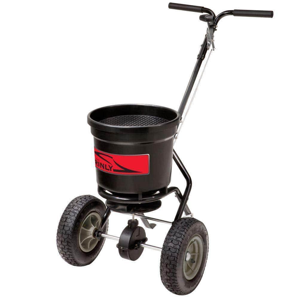 50 Lb Fertilizer Grass Seed Push Broadcast Spreader Large Heavy-Duty Poly Hopper
