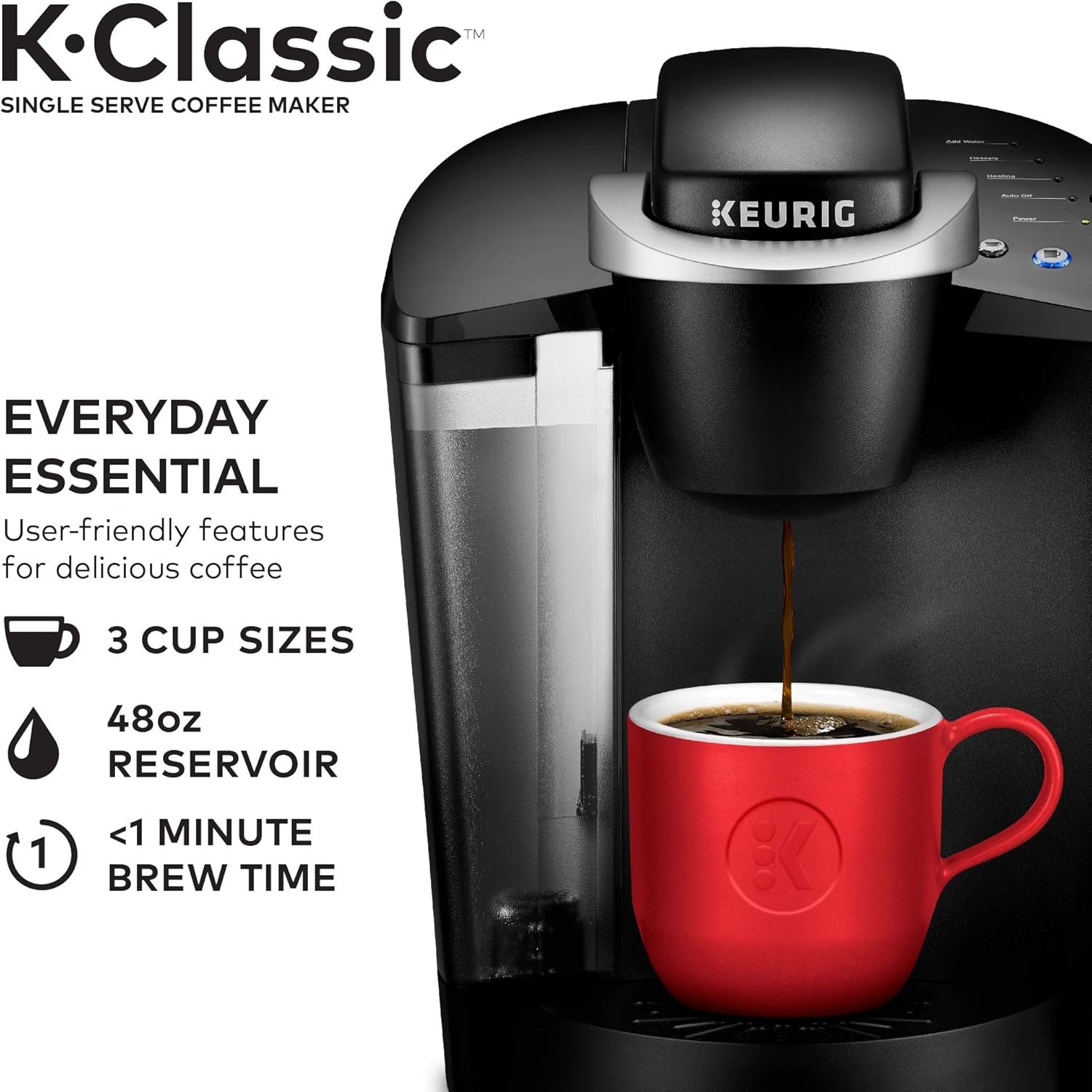 Keurig K50 K-Classic Single-Serve K-Cup Pod Coffee Maker - Black (Open Box)