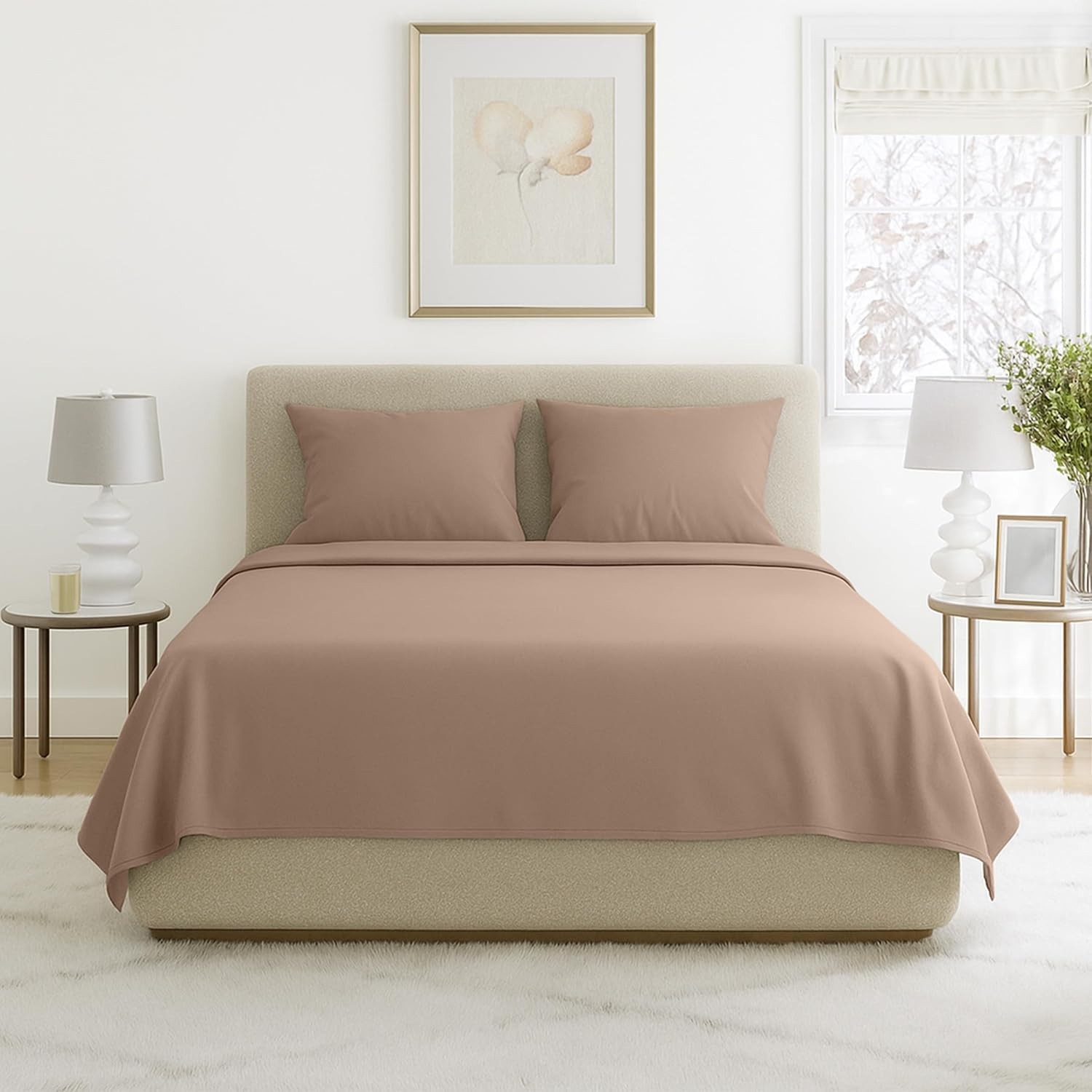 Brushed Microfiber Sheet Set, Full, Taupe