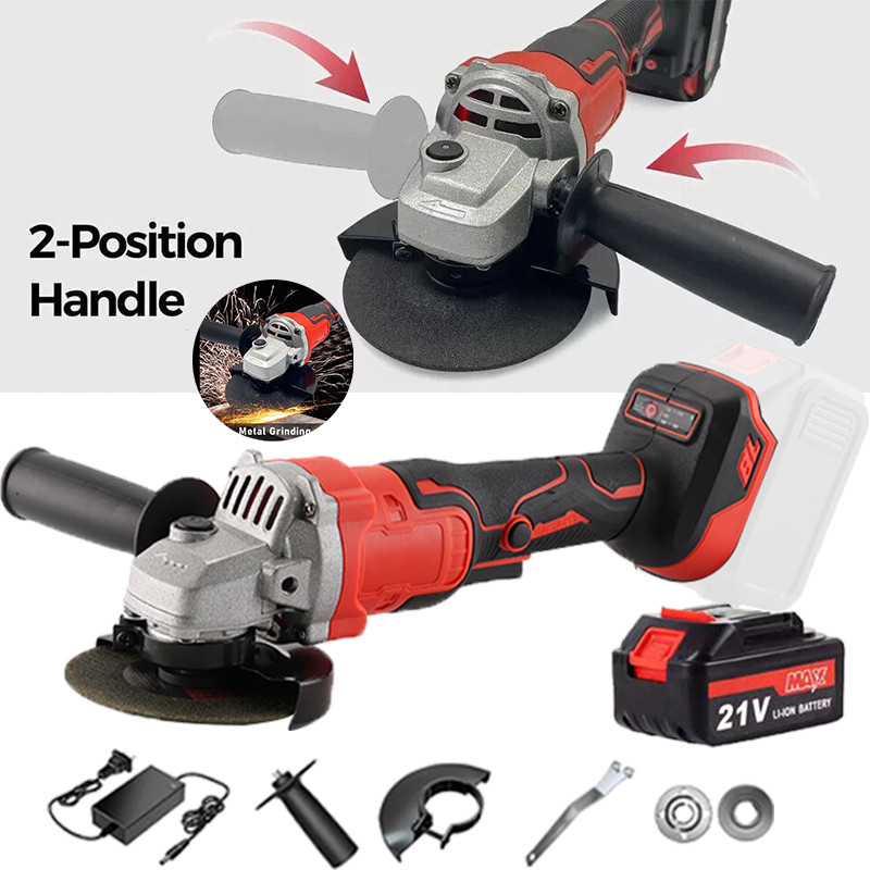 4‑1/2” Electric Brushless Cordless Angle Grinder With 1 Battery For Makita 21V