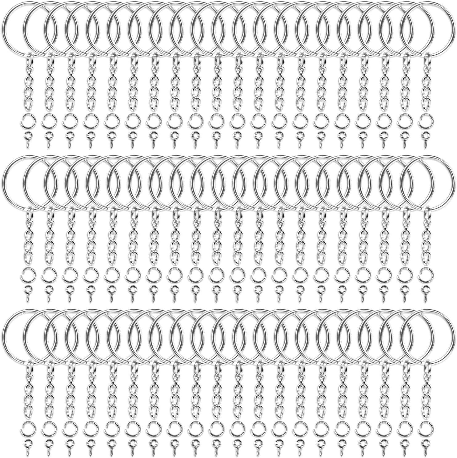 360 Pcs Keychain Rings Kit with Chain and Jump Rings for Diy Crafts Keychain