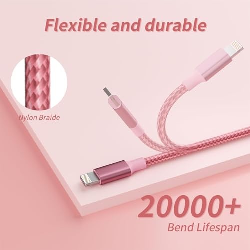 Multi Charging Cable, 3 in 1 Charging Cord for Multiple 3IN1-4FT2Pack 2 Pink