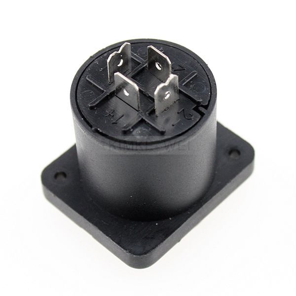 2 pcs Speaker 4 Pin Female Jack Compatible Audio Cable Panel Socket Connectors