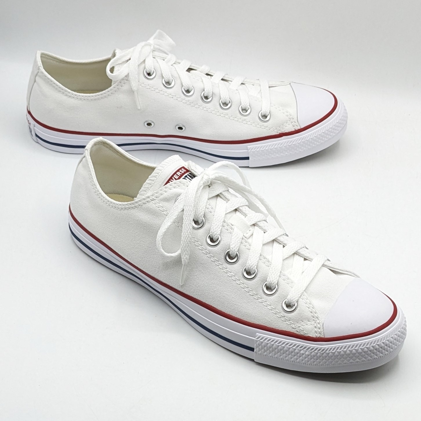 Converse All Star OX Men’s Canvas Low-Top Basketball Shoes (Optical White) US 9