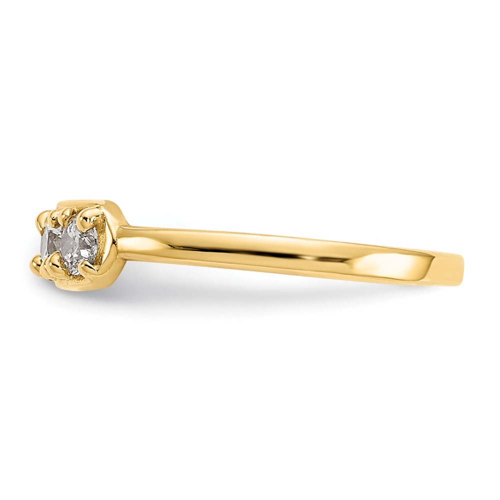 10K Yellow Gold Round Cut Cubic Zirconia Adjustable Fancy Toe Ring