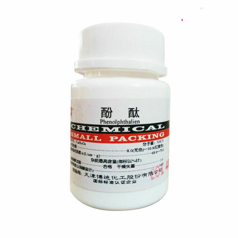 Phenolphthalein Powder Indicator 25g C20H14O4 PH Indicator