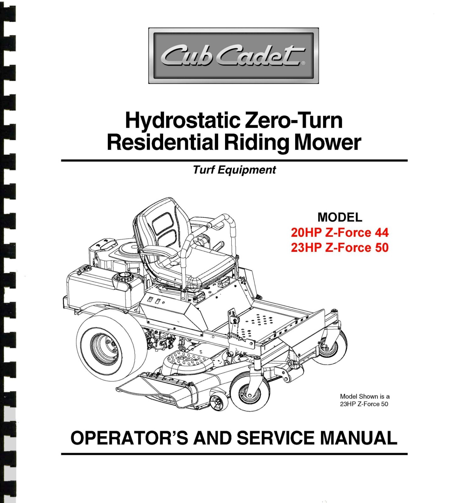 Cub Cadet Zero Turn Z-Force 44 & 50 Service Manual