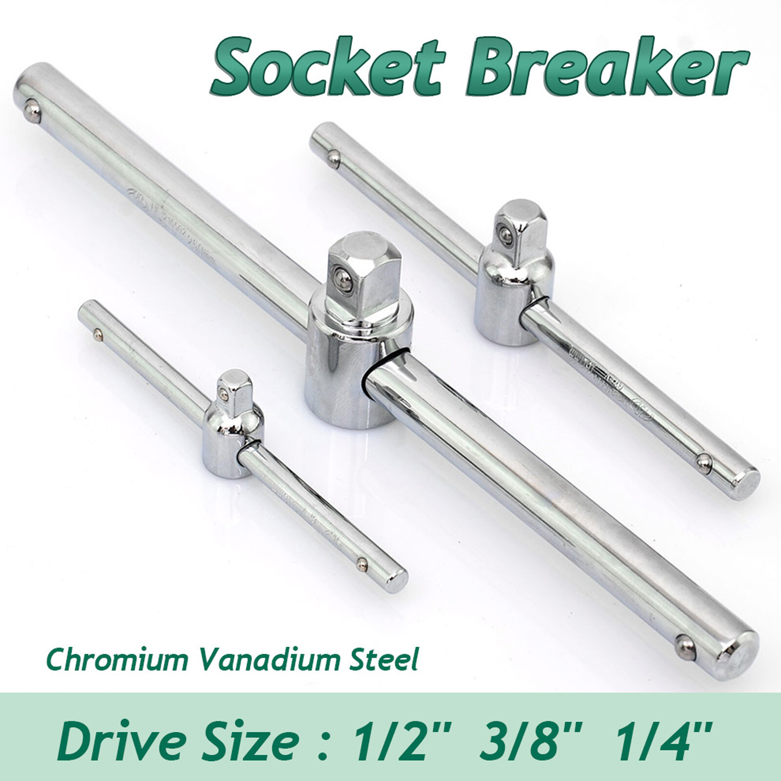 Sliding T-Handle Socket Breaker Bar Wrench 1/2" 3/8" 1/4" inch Drive Ratchets