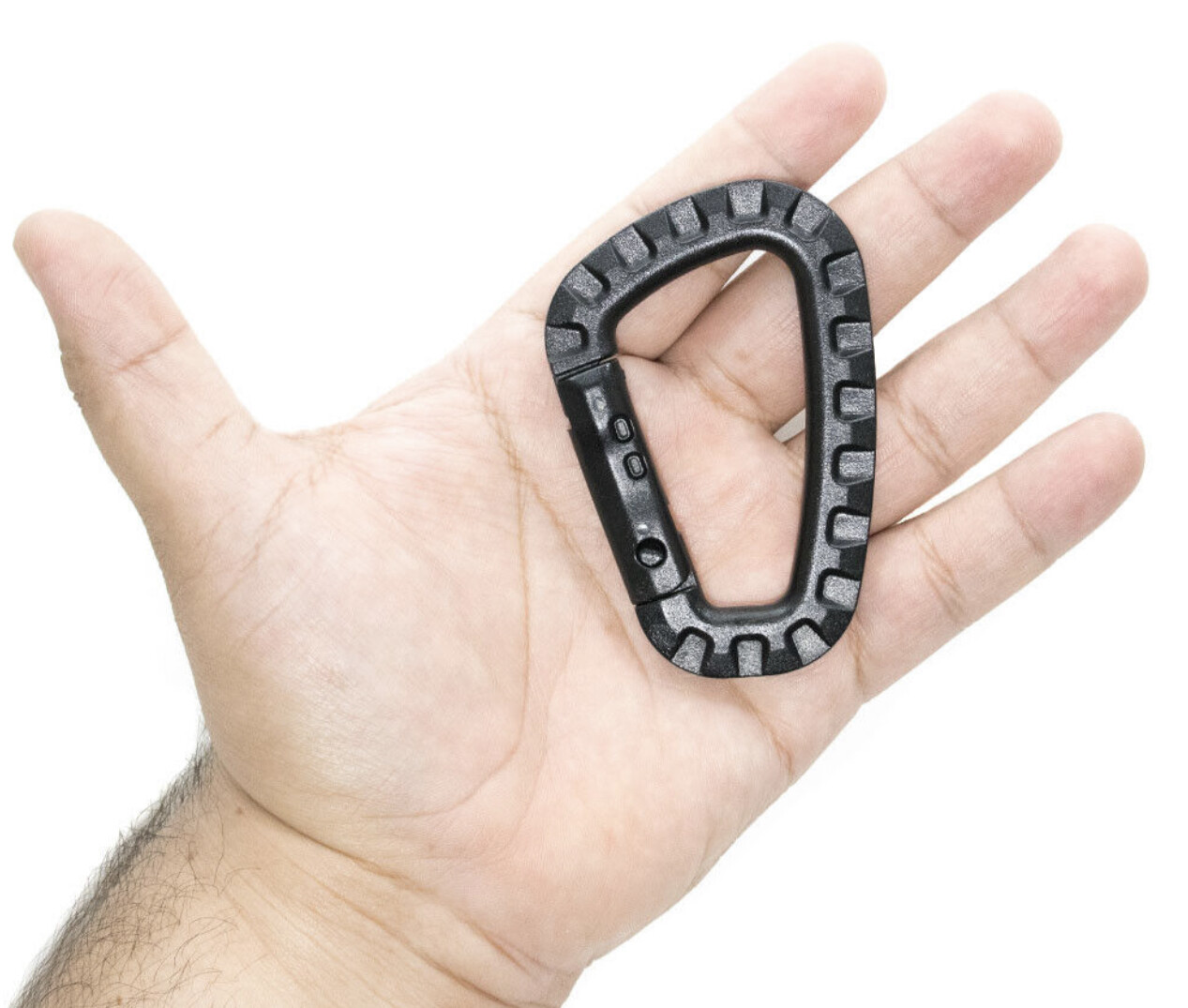 2 Tactical D-ring Carabiners Strong Molded Polymer Carabiner