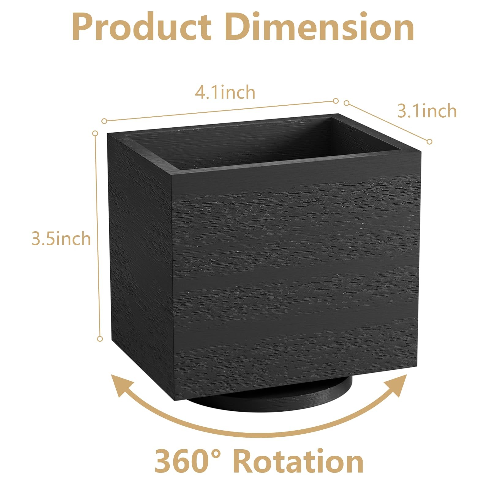 360° Rotating Remote Control Holder, Wooden TV Remote Holder for Table, Desk ...