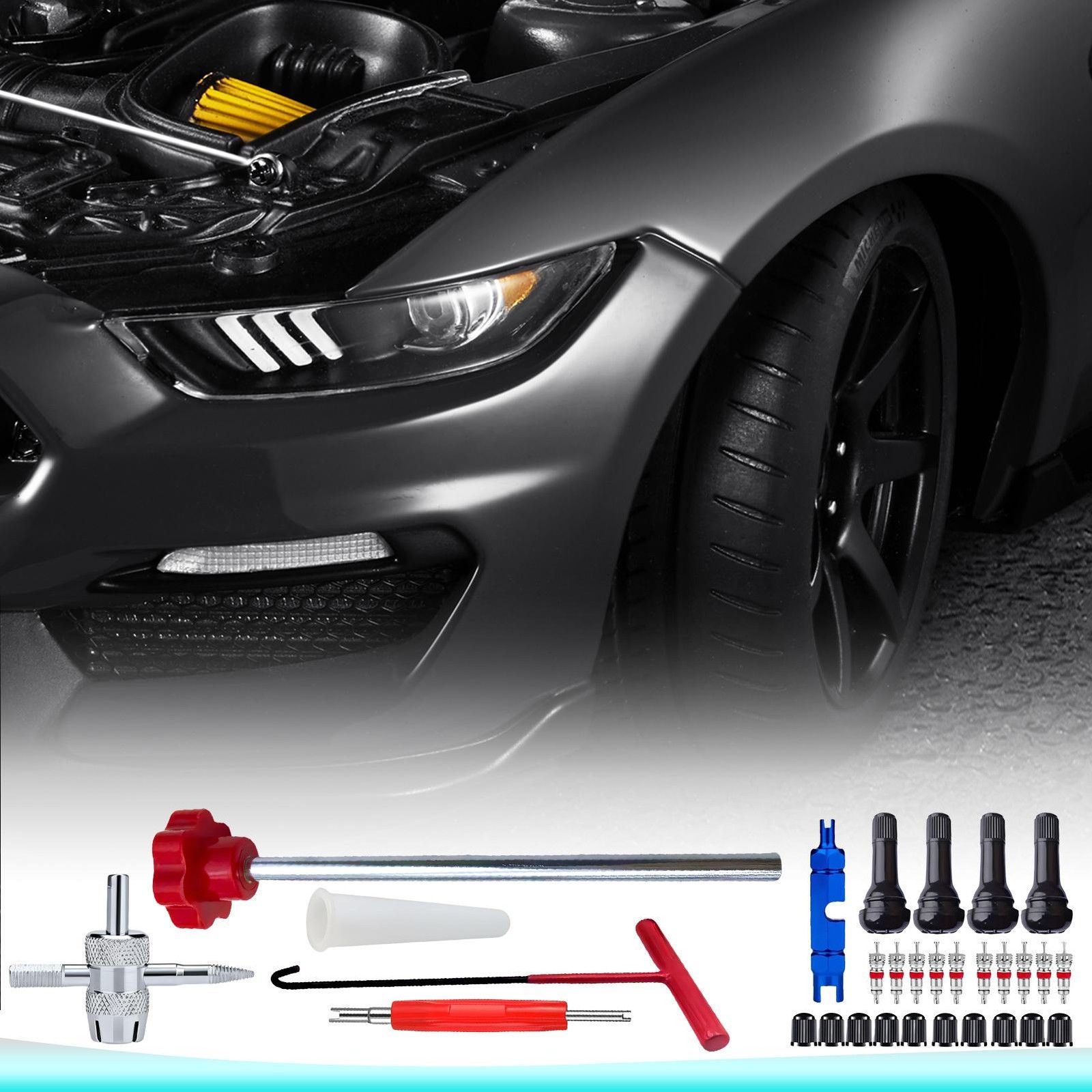 30Pcs Valve Stem Tool Kit Tire Installer Tool Valve Remover Tool Quick Change