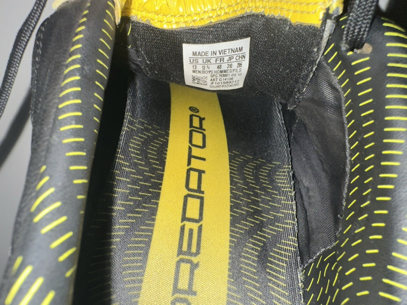 Mens Adidas Predator Absolado_X FG G14206 Soccer Cleats Black Yellow Sz 13