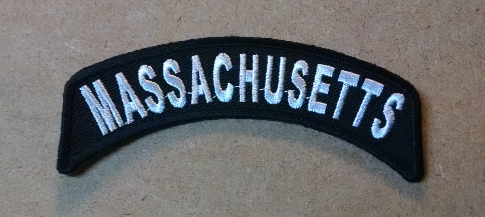 Massachusetts Mini Rocker Embroidered Biker Patch