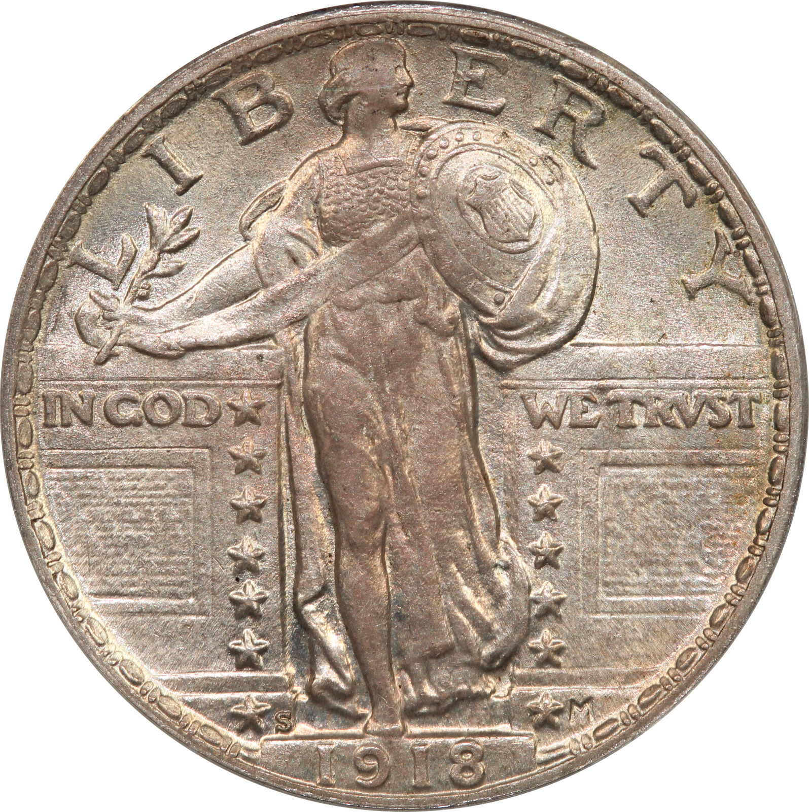 ANACS AU58 1918-S Standing Liberty Quarter