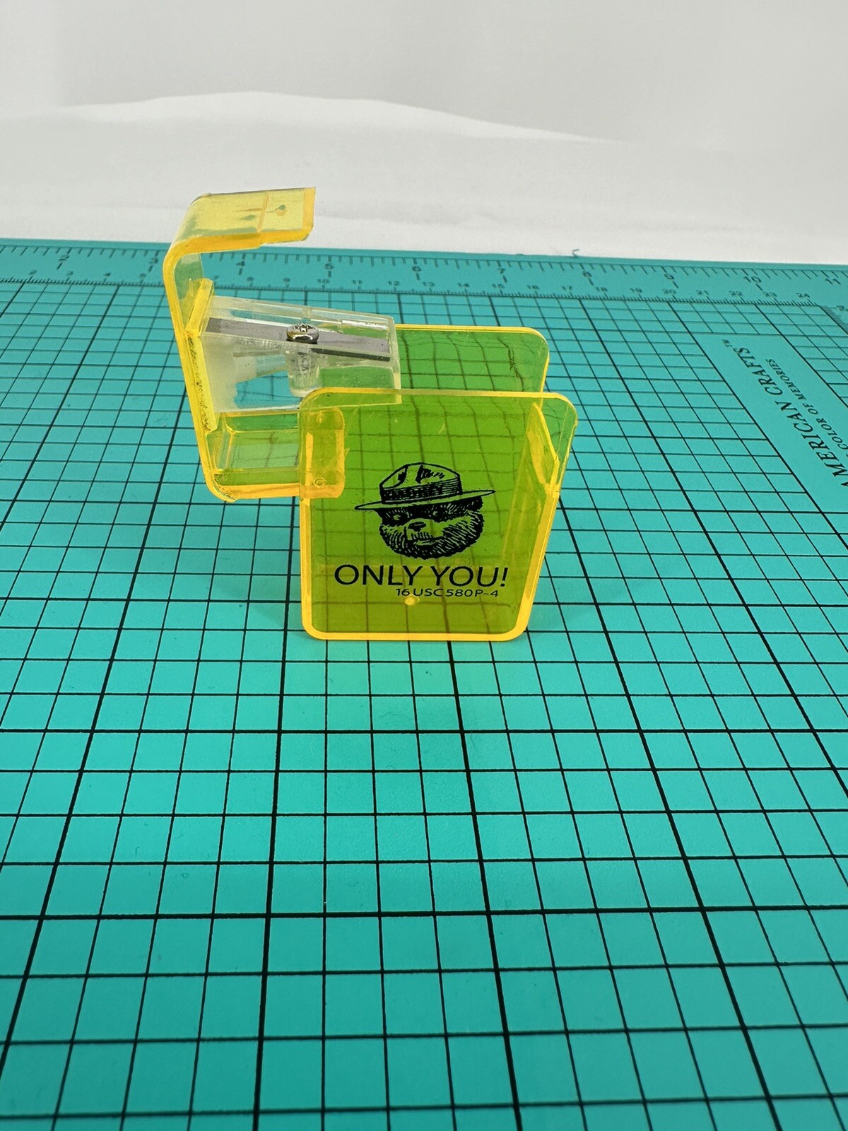 Smokey The Bear Pencil Sharpener Yellow
