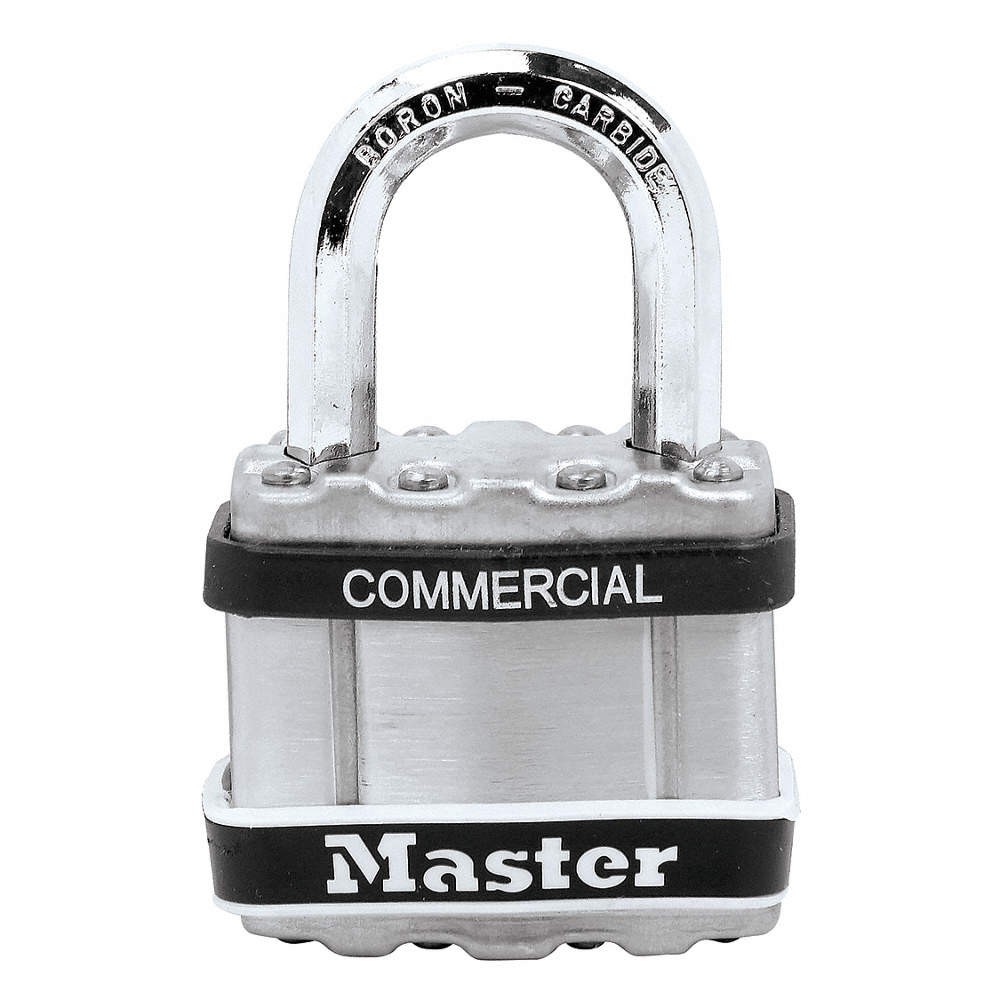 MASTER LOCK M1STS Keyed Padlock, 13/16 in,Rectangle,Silver 52TG72