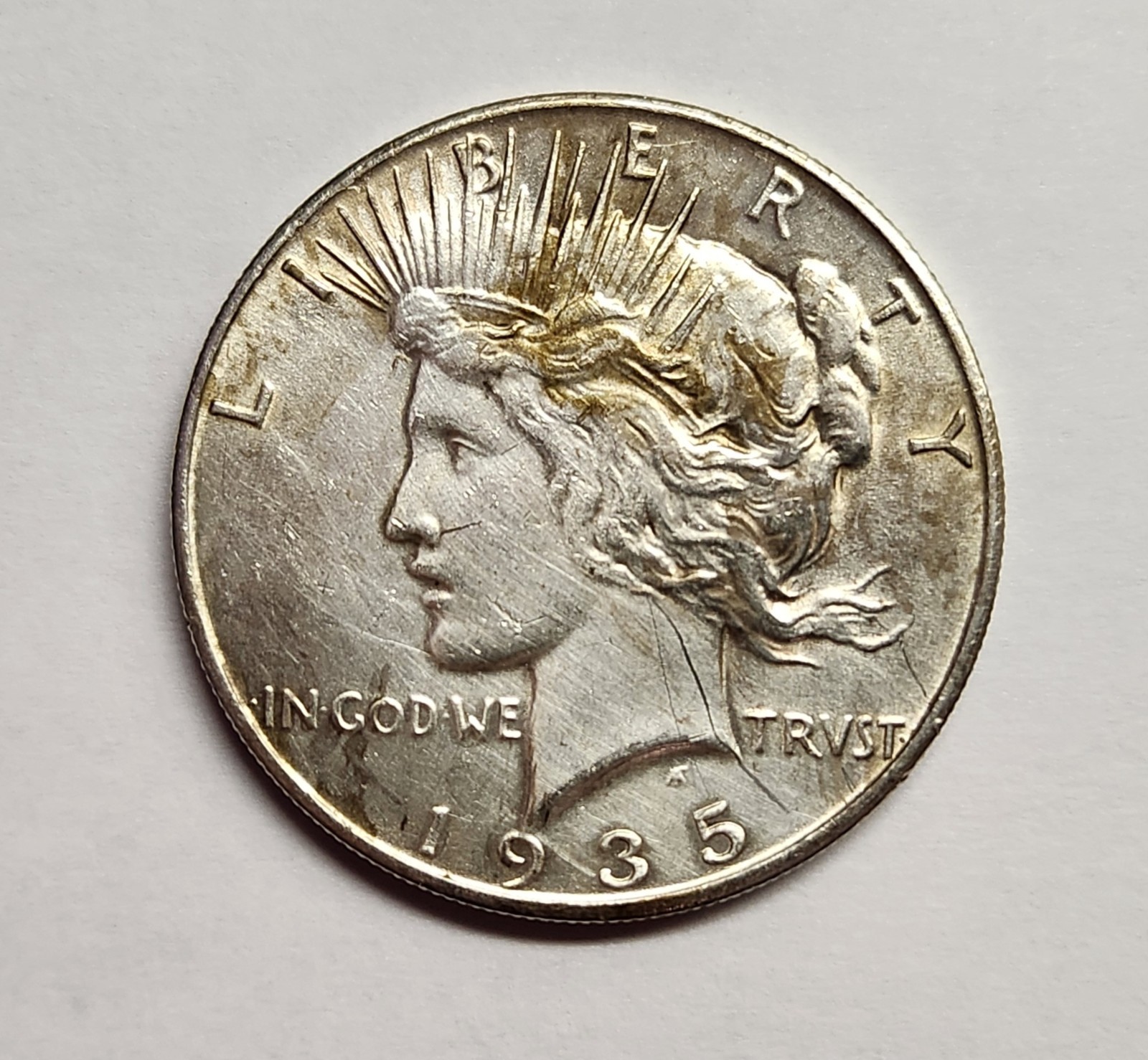 1935 Peace Silver Dollar – AU+ (Cleaned)
