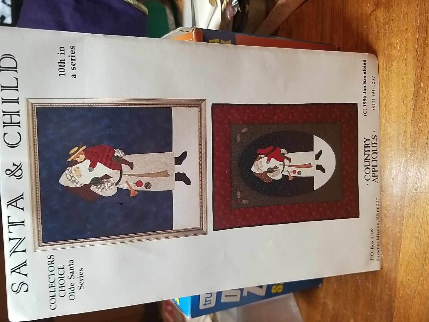 1996 Country Appliques Quilt Pattern - Santa & Child CA-93 10th In Series New