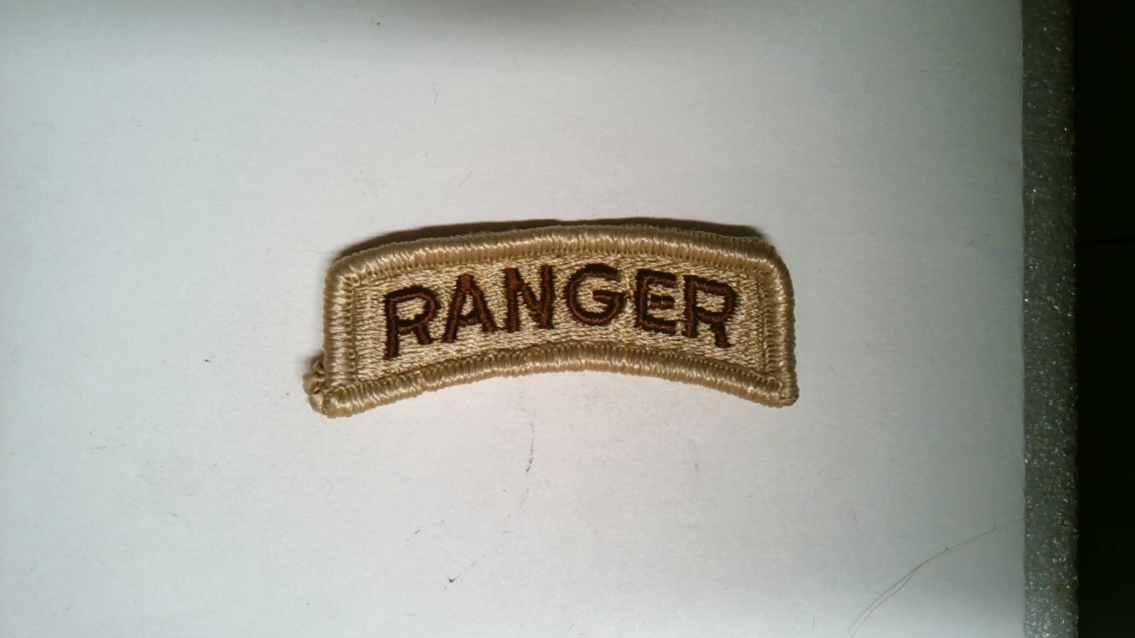 MILITARY PATCH SEW ON US ARMY RANGER TAB DESERT TAN