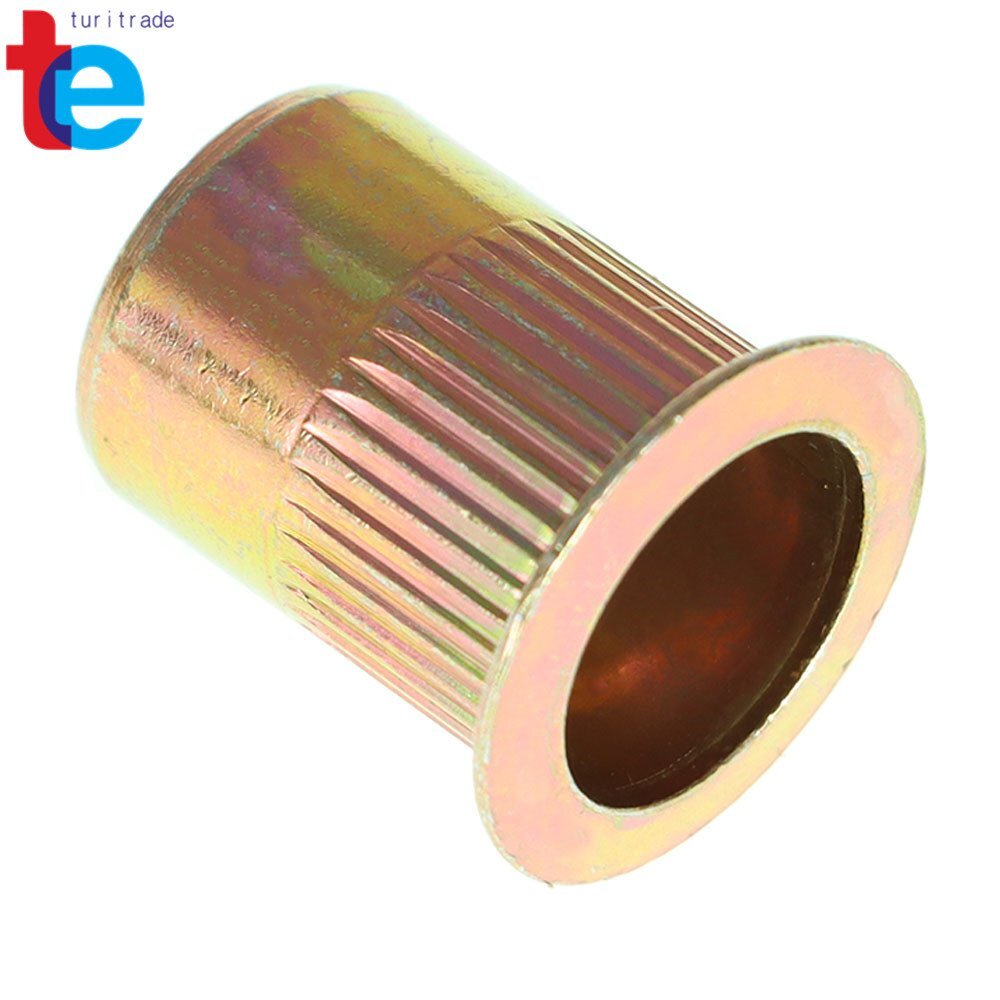 50 Pack 3/8 -16 Rivet Nuts Carbon Steel Threaded Insert Nutsert Rivnuts