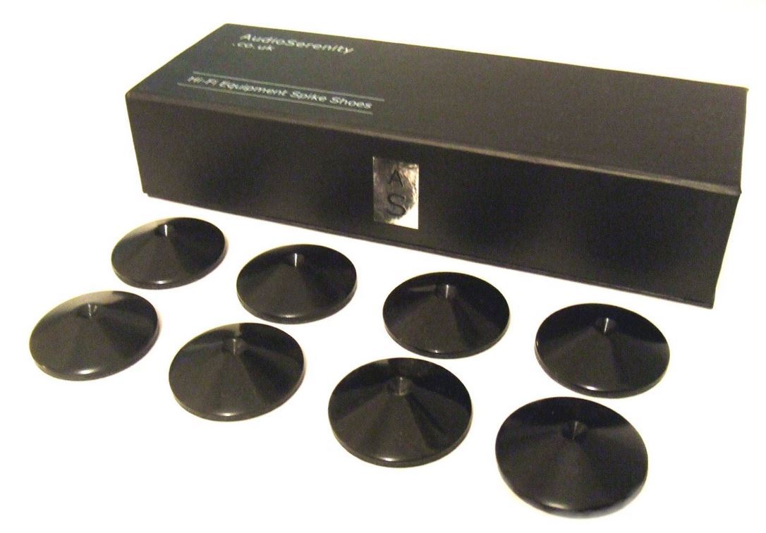 Lot of 8 AudioSerenity Satin Black Hi-Fi Spiked Shoes