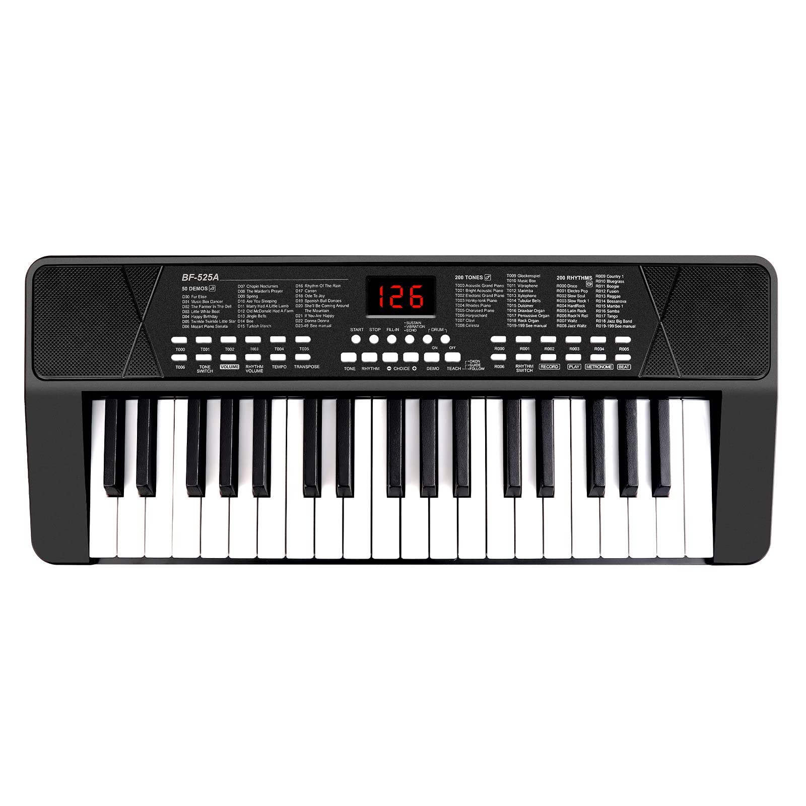 Teclado Electronico Recargable Với Microfono Y Pantalla LED De Lujo Pro