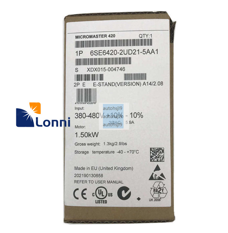 6SE6420-2UD21-5AA1 6SE6 420-2UD21-5AA1 New Siemens Frequency Converter