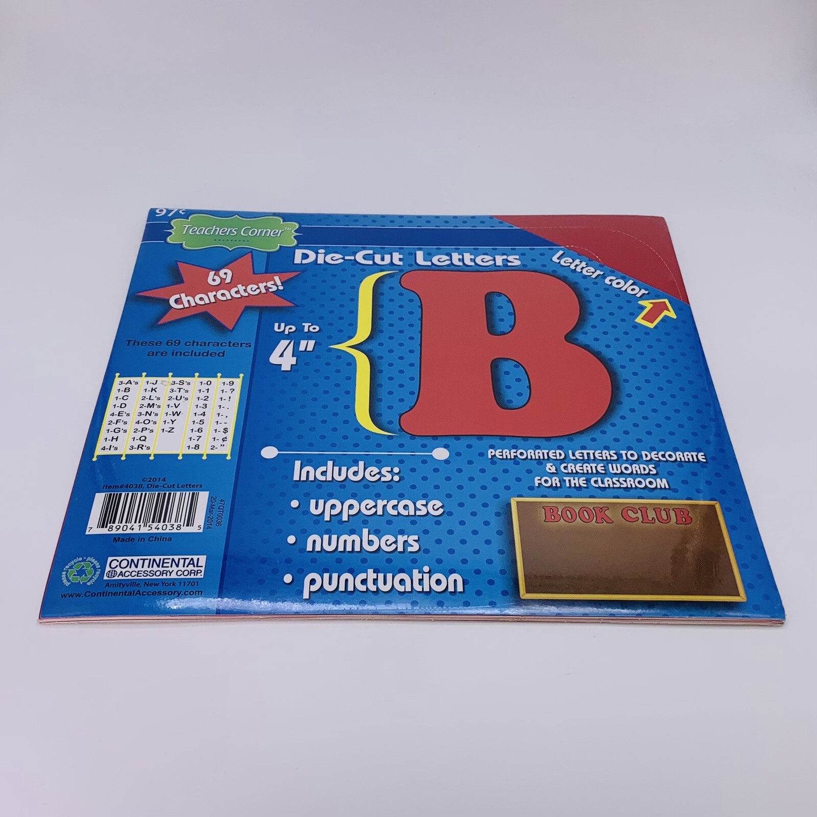 Teachers Corner 4” Die Cut Letters 69 Characters Perforated Letters Red - New