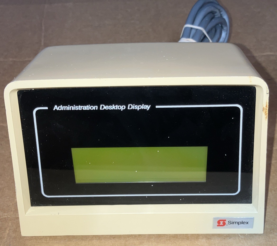 Simplex Administration Desktop Display 688-365 TESTED VINTAGE