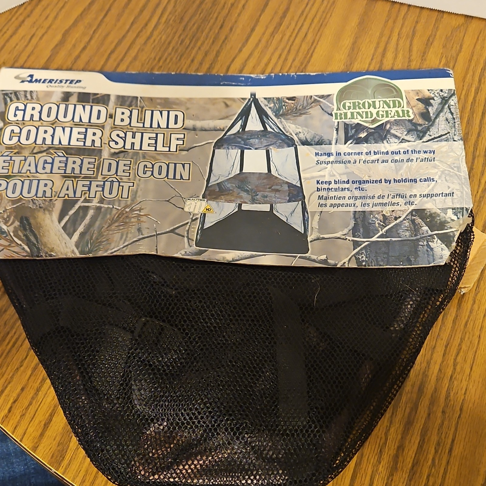 Ameristep Corner Shelf Black Mesh Fabric Portable Lightweight Ground Blind Gear