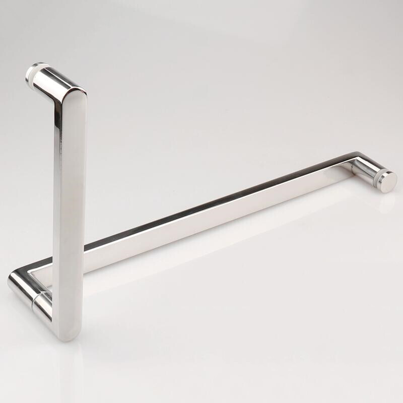 304 Stainless Steel Shower Door Handle L Shape Glass Door Pulls Handle Towel Bar