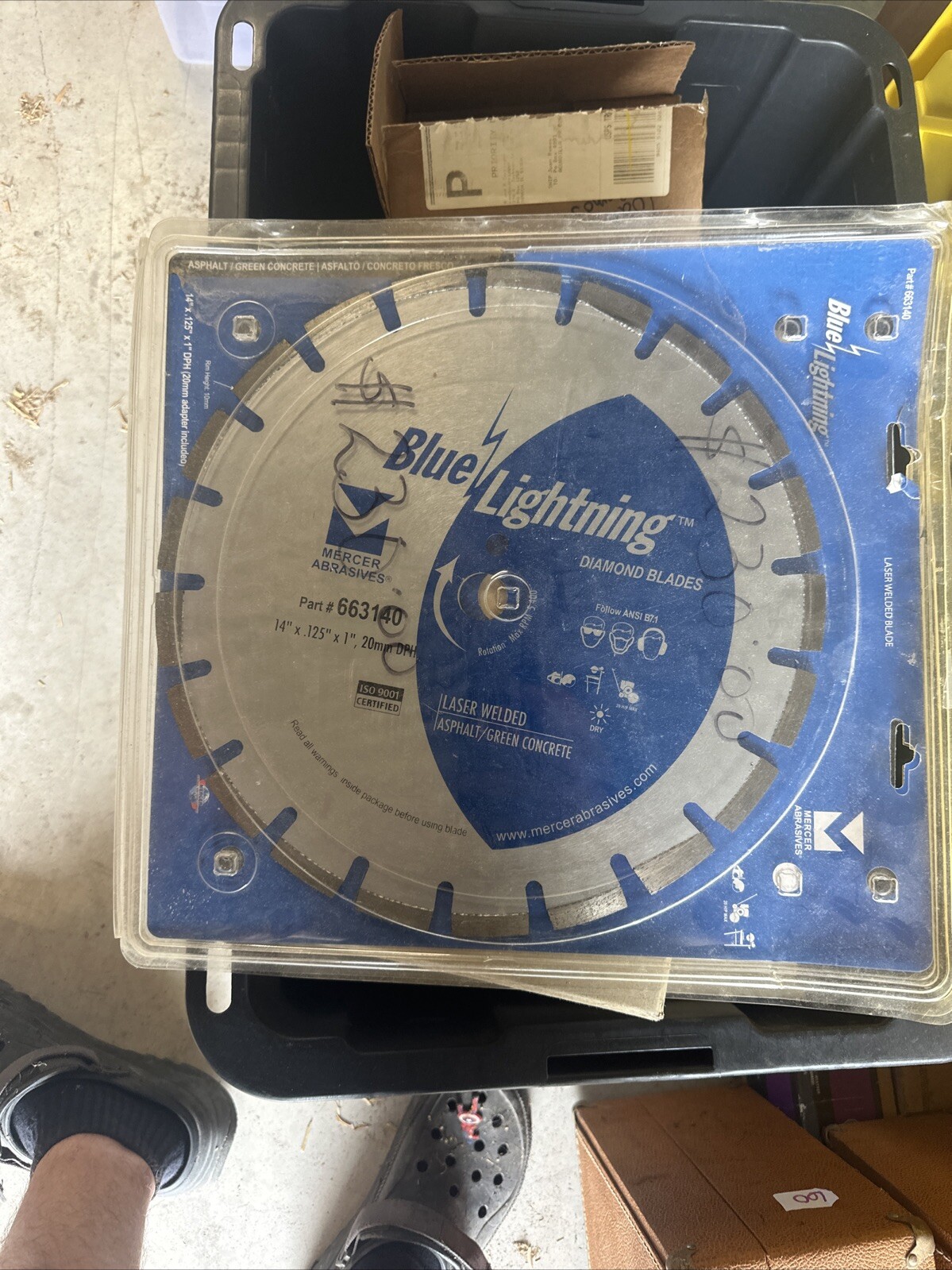 NEW Mercer Abrasives 664140 Blue Lightning Diamond Saw Blade 14" x 1/8" x 1" DPH